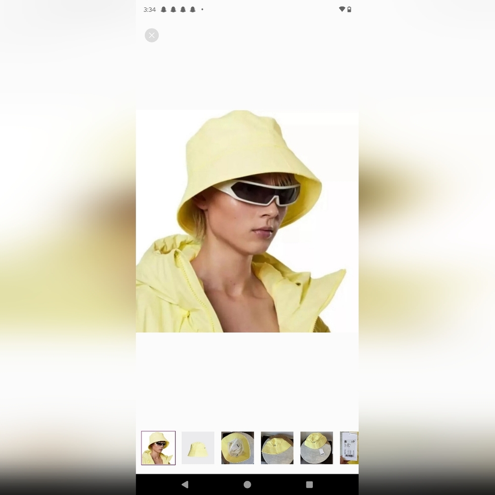 Rains Light Yellow Bucket Hat One Sz